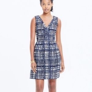 Madewell Midnight Fit & Flare Dress in Brushstrokes Plaid